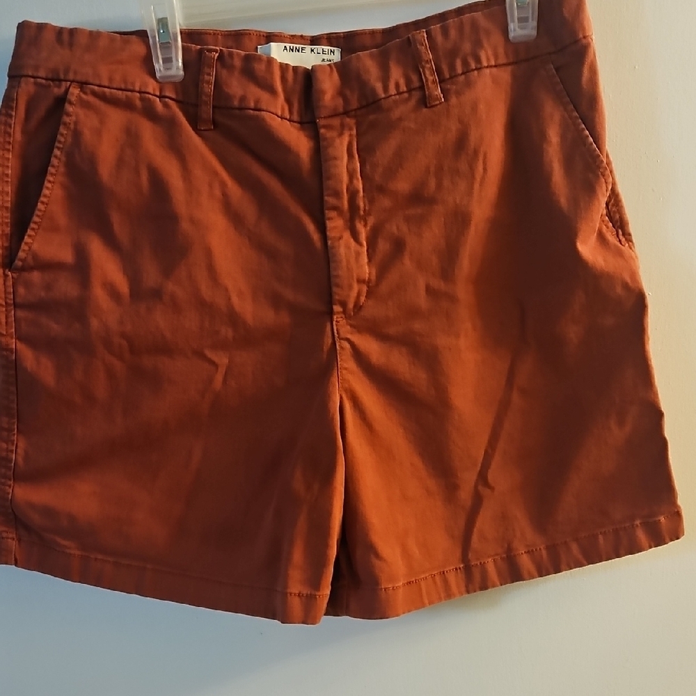 Anne Klein Brown Bermuda Shorts Cotton Twill
